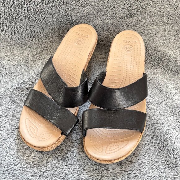 Crocs Slide Sandals 11 Outdoors Athleisure Yacht Nautical Walking Comfort 19031 - Picture 1 of 11